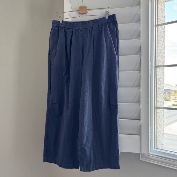 COS Men's Wide-leg Chambray Linen/Cotton French Blue Trousers Sz L - Picture 13 of 16